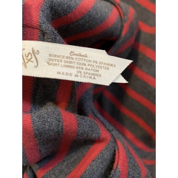 MATILDA Jane TWAS THE NIGHT Dress Tank Tulle Striped Red Gray Women's XS - Picture 9 of 10